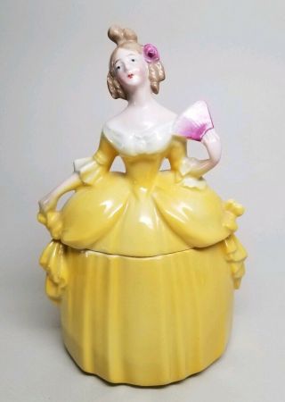 Madame Pompadour Erphila Dresser Half Doll Trinket Powder Vanity Box Jar Germany