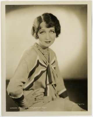 Hollywood Gossip Queen & Actress Hedda Hopper Vintage 1930 Glamour Photograph