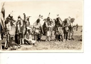 Rppc American Indians Wild West Show Circus Carnival Beads Feathers 850