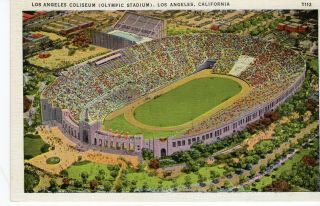 Circa 1930 Postcard,  Los Angeles Coliseum,  Los Angeles,  California