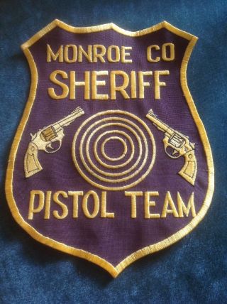 Monroe County Deputy Sheriff Michigan Mi Police Pistol Team Large Patch Rare