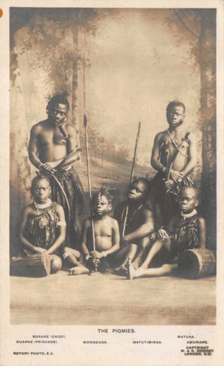Real Photo Postcard African Pigmies In A Photo Studio 121540