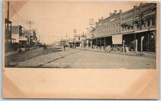 Port Arthur Texas Postcard Proctor Street Downtown Scene Albertype C1900s