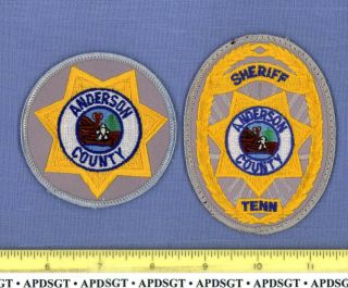 Anderson County Sheriff (2 Patches) Tennessee Police Hat Patch State Seal