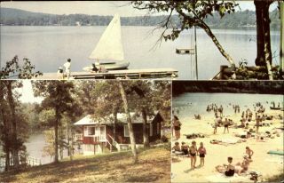 Elk Lake Shores Owenton Kentucky Advertising Sailboat Beach 1950s