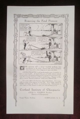 1920 ' s Advertising for Chiropractic School Cornell NY Temple Theatre Rare 2