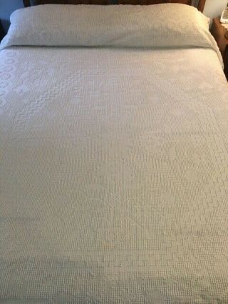 Fieldcrest White Hobnail Full Bedspread 115 X 99 In Cotton Usa
