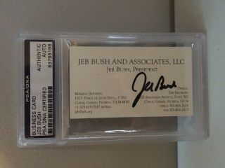 Jeb Bush Signed Business Card Autograph Auto Psa Dna Associates Llc President