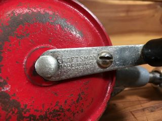 Vintage Craftsman 9 - 4230 Hand Drill - Wood Handle Crank Eggbeater - USA 2