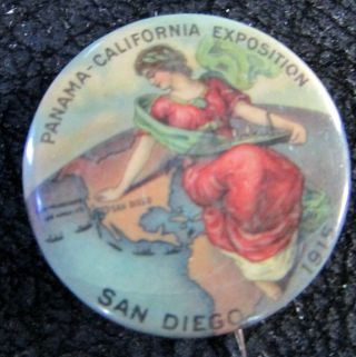1915 San Diego California - Panama Exposition Pin Pinback