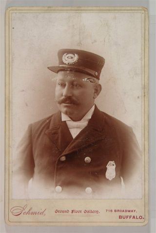 Ca1910 Buffalo York Policeman Cabinet Card Photograph " Patrol Driver "