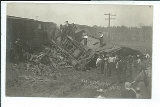 Elkton Mn Minnesota Rppc Postcard Train Wreck