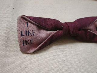 I Like Ike Eisenhower Purple Bow Tie 4 3/4