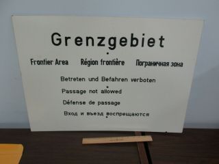 Rare East German Ddr Border Sign Nva Borderguard Soviet Germany Russia