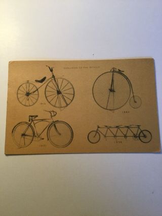 1936 Old Postcard Franklin Institute Philadelphia Pa Evolution Of Bicycle Rare