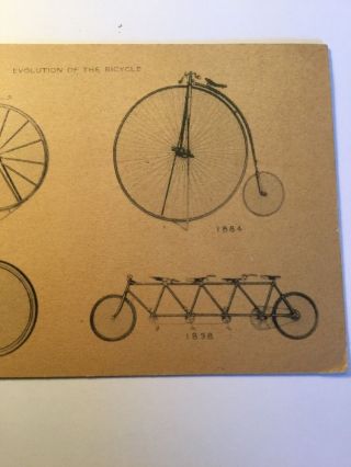 1936 Old Postcard Franklin Institute Philadelphia PA Evolution Of Bicycle Rare 3