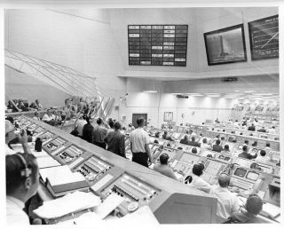 Apollo 12 / Orig Nasa 8x10 Press Photo - Launch Control Center At Launch