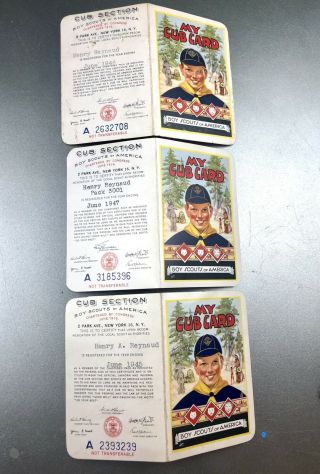 Vintage Official 1945 Bsa My Cub Card Boy Scouts America Registration Envelope