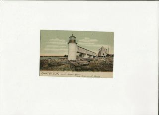 Vintage Postcard Marshall Point Lighthouse Port Clyde Coast Of Maine 1908