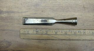 Vintage Stanley 7/8 " X 5 - 13/16 " Bevel Edge Socket Chisel,  With Plating Issues