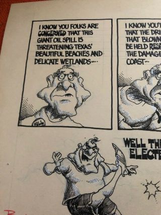1979 Ben Sargent Austin American Statesman Texas Political Cartoon Bill Clements 3