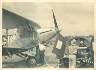 Raf Hawker Hart Aircraft Being Refuelled At Raf Seletar Singapore 1930 