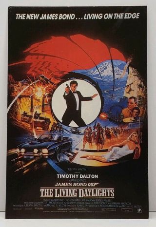 Roger Moore James Bond 007 The Living Daylights Movie Poster Postcard G20