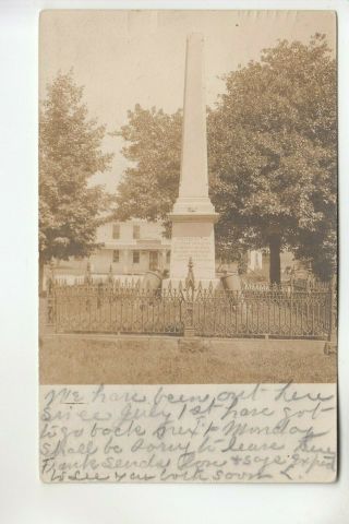 Real Photo Postcard Soldiers Monument Paxton Ma