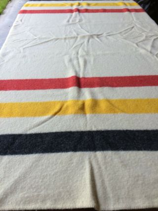 Warm Bilt Vintage Minnesota Made 3 Stripes 100 Wool Blanket - 70 " X 84 "