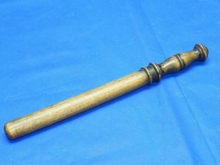 Antique Turned Wood Police Baton Night Stick 16.  5 " Pre.  1920 
