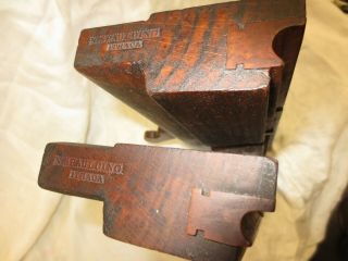 2 Antique Wooden Molding Plane 3/8 1/2 Rare Spaulding Ithaca Ny All Nr