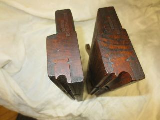 2 Antique Wooden Molding Plane 3/8 1/2 RARE SPAULDING ITHACA NY ALL NR 2