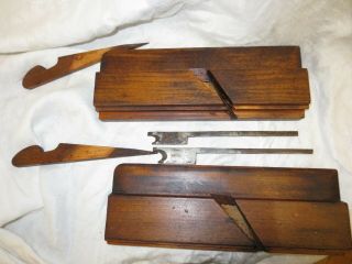 2 Antique Wooden Molding Plane 3/8 1/2 RARE SPAULDING ITHACA NY ALL NR 4