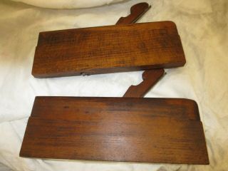 2 Antique Wooden Molding Plane 3/8 1/2 RARE SPAULDING ITHACA NY ALL NR 7