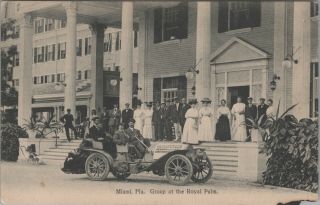 (n147) Vintage Postcard,  Rppc,  Group At Royal Palm,  Miami,  Florida