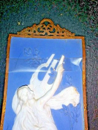 Early Wedgwood Plaque Classical Frieze Blue Jasper Ware Framed 2