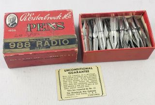 Vintage Antique - Nos Box Of Vintage Esterbrook Radio Pen Nibs No 988