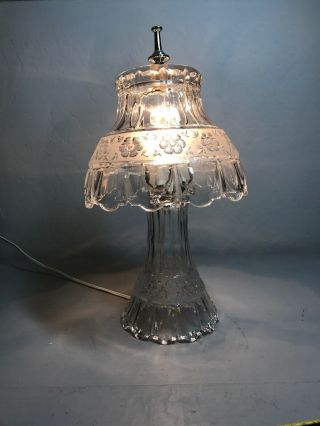 Vintage Lead Crystal Glass Boudoir Table Lamp 15 "