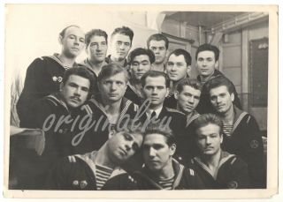 Photo Sailors,  Team Submarine Handsome Military Men Guys Soviet Vintage