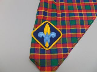 Vintage Boy Scouts Of America Bsa Plaid Webelos Cub Scouts Neckerchief