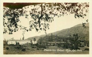 Foothills Hotel Ojai 1920s Ventura California Rppc Photo Postcard 6839