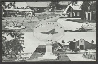 Postcard Maldive Islands The Royal Air Force Base At Gan Addu Atoll Posted 1960s