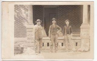 Rppc - Construction Workers W/ Their Tools - Early 1900s