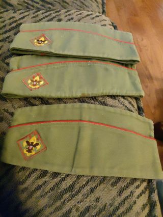 Vintage Boy Scout Garrison Hat - Medium Quantity 3 Size 6 And 7/8th