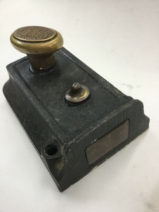 Vintage Corbin Door Lock Brass Button Latch Twist Surface Mount Made In Canada 3