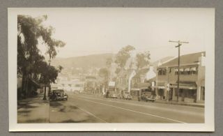1938 Photo Street Scene Old Cars Stores Signs Laguna Beach Ca Not Rppc