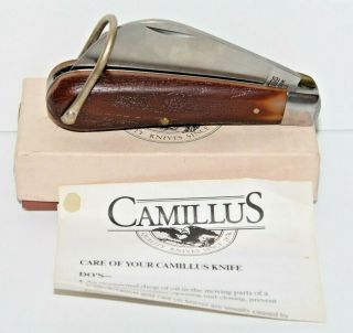 Camillus York Usa Hawkbill Pocket Knife 1b W/ Box & Paper