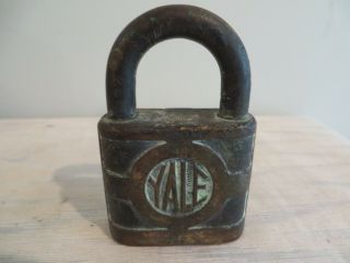Vintage Yale Brass Pad Lock Padlock - No Key