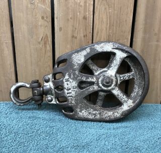 Antique Myers Hay Trolley Center Drop Pulley Carrier Farm Barn Tool Primitive