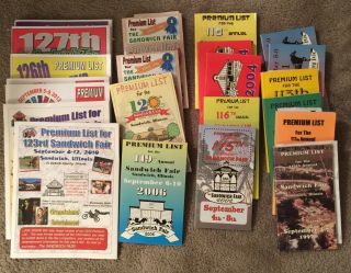 Sandwich Fair Premium List Books 1997 - 2016,  Dekalb County Il